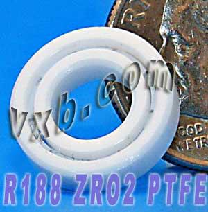 R188 Full Ceramic Bearing 1/4x1/2x1/8 inch Miniature