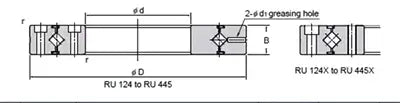 RU178UU-CCO-X Cross Roller Slewing Ring Tapped through holes Turntable Bearing 115x240x28mm
