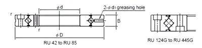 RU42UU Cross Roller Slewing Ring Turntable Bearing 20x70x12mm