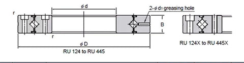 RU445UU Cross Roller Slewing Ring Turntable Bearing 350x540x45mm