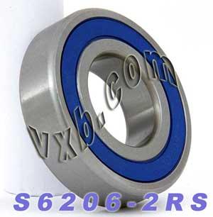 S6206-2RS Stainless Steel Ball Bearing - 30x62x16mm - Sealed