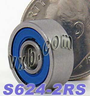 S624-2RS Bearing Stainless Steel 624RS Sealed Miniature 4x13x5mm