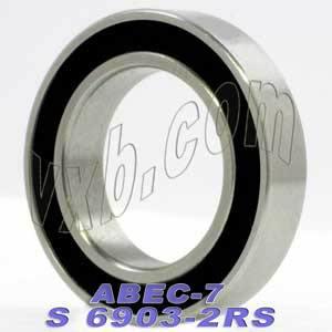 S6903-2RS Premium ABEC-7 Bearing 17x30x7 Stainless Steel Sealed Bearing