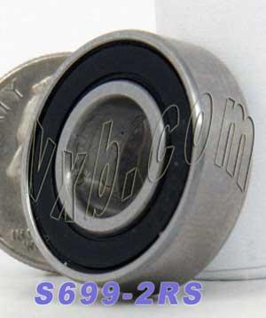 S699-2RS Bearing Stainless Steel Sealed 9x20x6 Miniature