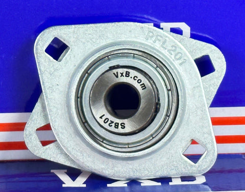 SBPFL201 12mm Stamped oval 2-Bolt Flanged Mounted Bearing