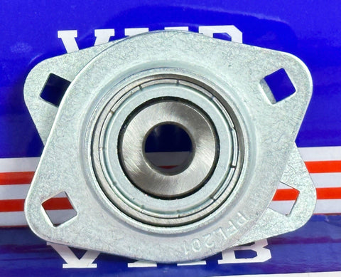 SBPFL201 12mm Stamped oval 2-Bolt Flanged Mounted Bearing