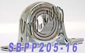 SBPP205-16 Pressed Steel Housing Bearing 2-Bolt Flanged Mounted