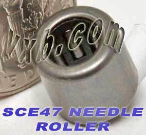 SCE47 Miniature Needle Bearing 1/4x7/16x7/16 inch