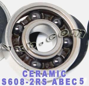 Sealed Si3N4 Ceramic Skateboard Bearing Stainless Steel ABEC-5 Bearing High Precision