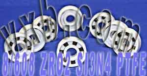 8-Pack Full Ceramic High Speed Skateboard Bearings ZrO2/Si3N4