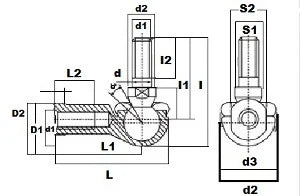 SQL6RS L-Ball Rod Ends 6mm Bore