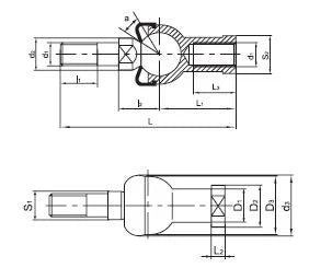 SQZ10-1 Straight Shape Ball Joint Rod End Bearing