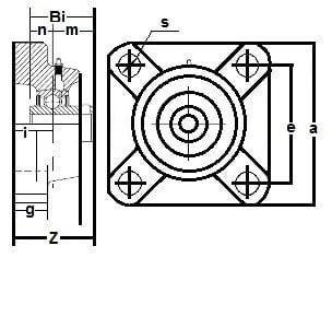 SSUCF-202-15mm Stainless Steel Flange 4-Bolt 15mm Bore Mounted Bearing