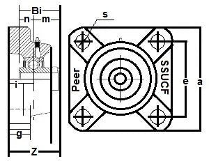 SSUCF-211-35 Flange Unit 4-Bolt Bore 2 3/16" Mounted Bearing