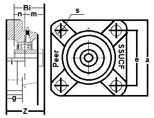 SSUCF-211-35 Flange Unit 4-Bolt Bore 2 3/16" Mounted Bearing