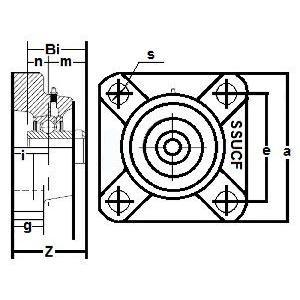 SSUCF204-12 Stainless Steel Flange Unit 4-Bolt 3/4 Bore Mounted Bearing