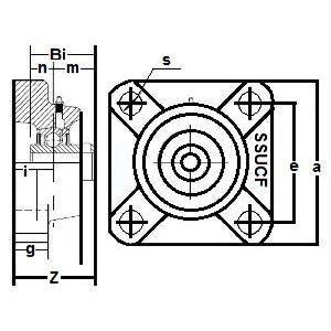 SSUCF208-24 Stainless Steel Flange Unit 4-Bolt Bore 1 1/2 Mounted Bearing