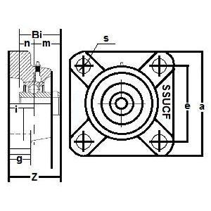 SSUCF212-60mm Stainless Steel Flange Unit 4-Bolt Bore 60mm Mounted Bearing
