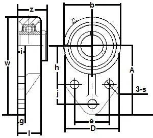 SSUCFB207-23 Flange Bracket 3-Bolt Bearing 1 7/16 Bore Mounted
