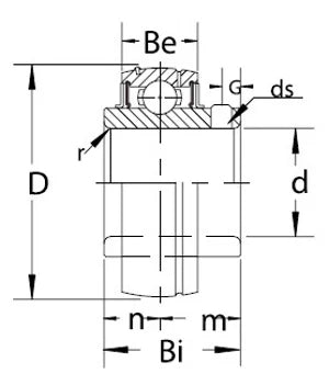SUC208-40mm Stainless Steel Insert 40mm Bore Bearing