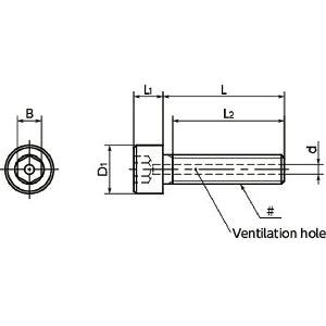 10-Pack SVSS-#4-40-3/16-NBK Hex Socket Head Cap Vacuum Vented Screws-