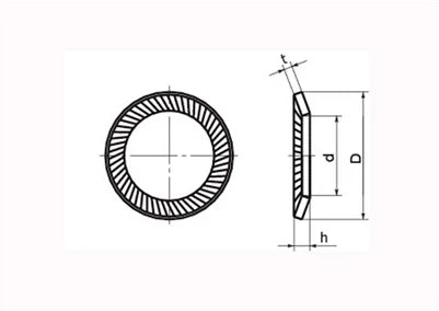 SWRS-6 NBK Ribbed Lock Washers - Steel NBK Lock Washers 10-Pack Washers Made in Japan