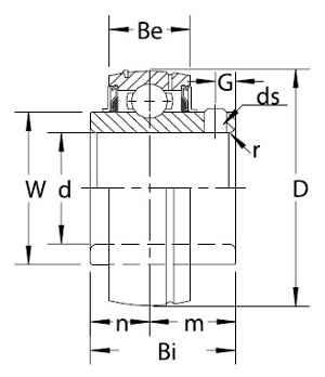 UC208-24 Black Oxide Plated Axle Bearing Insert Mounted 1-1/2"