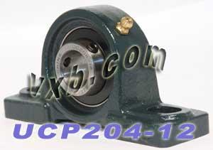 VXB 3/4 Bearing UCP204-12 + Pillow Block Cast Housing Mounted Bearing