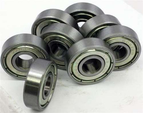 8-Pack Skateboard Bearings, Double Shielded, Silver 608 ZZ