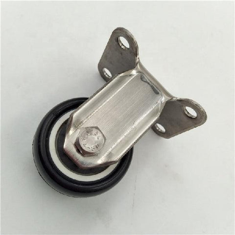 Roue en PU en acier inoxydable 1,5" - Plaque supérieure fixe