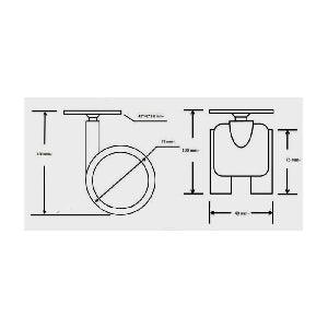 Pack de 10 roues doubles grises 2,5" Roulette pivotante - Freins & tige filetée M8 -
