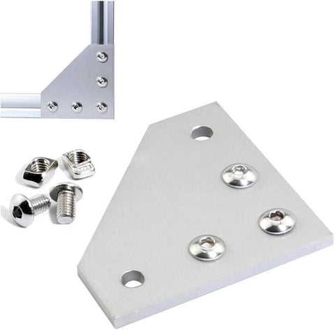 Connecteur d’angle en aluminium 2020 en forme de T à 90 degrés, 60 x 60 x 4 mm, type L, rainure en V, profil d’extrusion