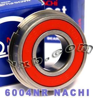 6004NR Nachi Bearing 20x42x12 : Open : C3 : Snap Ring : Japon