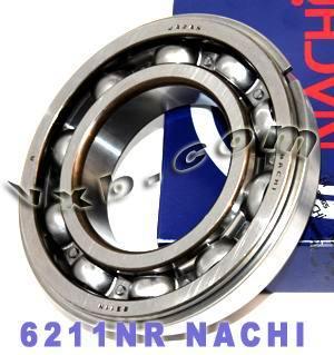 6211NR Nachi Bearing 55x100x21 Open C3 Snap Ring Japan Made