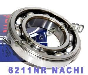 6211NR Nachi Bearing 55x100x21 Open C3 Snap Ring Japan Made