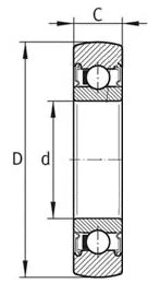 LR606NPPU Palier à rouleaux de chenille 6x19x6mm - Suiveur à came étanche