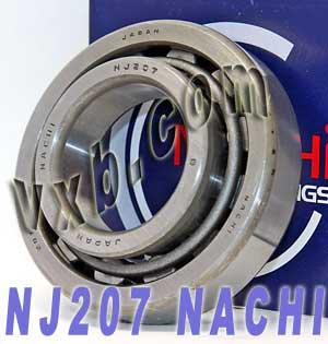 Cage en acier Ă roulements cylindriques NJ207 Nachi Japon 35x72x17