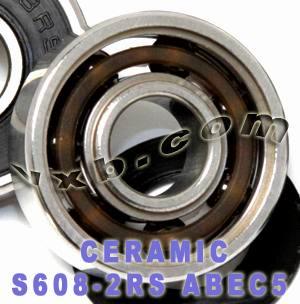 S608-2RS Palisseau 8x22x7 Céramique acier inoxydable scellé Si3N4