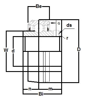 Insert de roulement UCX14-42 monté 2 5/8 pouces