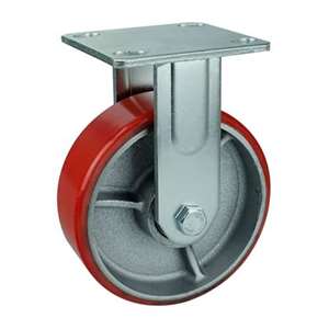 8" Inch Iron core  and  Polyurethane Caster Wheel 882 lbs Fixed Top Plate