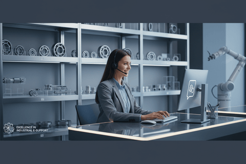 Essential Guide to Customer Support from Online Bearing Retailers featuring a woman at a support desk.