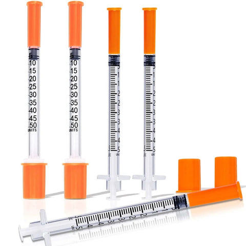 0.5 Milliliter Syringe With 31G 5/16 Inch Needle Pack Of 100 Sterile Individually Wrapped For Precise Lab Dosing