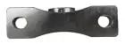 Steel bracket with central bearing mount, two bolt holes, suitable for industrial applications