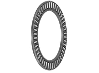 Thrust needle roller bearing NTB1024 single piece, Metric 10 mm ID x 24 mm OD, 2 mm width, hardened steel in side view