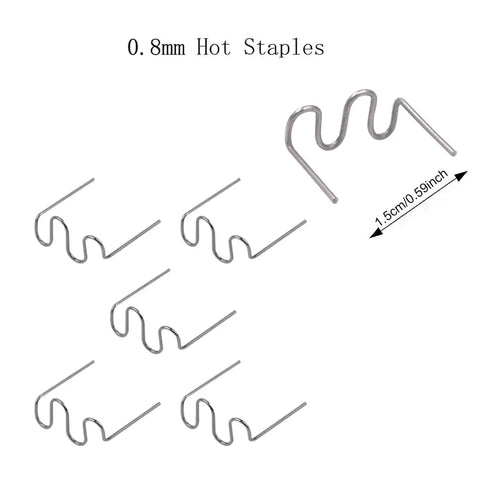 0.8mm hot staples from 1000 Pcs Plastic Welding Staples Set For Hot Stapler Repair 0.6mm And 0.8mm Wave Staples