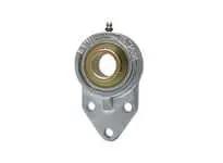 Front view of 1-7/16 in Wide Set-Screw Flange Bracket, Zinc Body with Nickel-Plated Finish, 2-Bolt Flanged Bearing Housing.