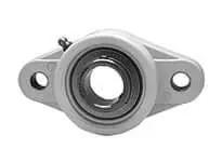 1 Pc 2-Bolt Flange Sealed Ball Bearing, 1 in ID Kanigen-plated insert, set screw lock, black NFL205 polymer housing