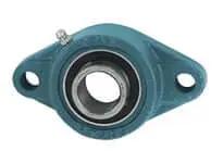 35mm Narrow 2-Bolt Flange Single Ball Bearing Unit FT207 cast iron housing with set screw locking and M12 bolt size