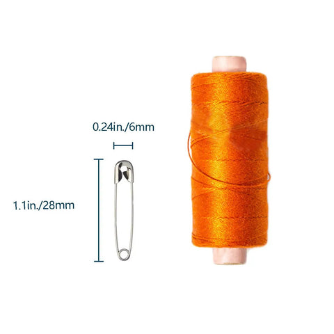 Bulk 1000-Piece 1.1-Inch Clips Tool Kit With Assorted Decorative Pins For Sewing And Crafting, Heavy-Duty Metal Safety Pins, Reusable Sewing Accessories For DIY Projects And Repairs shown with an orange thread spool