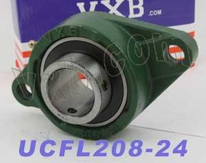 1 1/2" inch Bore Bearing UCFL208-24 + 2 Bolts Flanged Housing Mounted Bearings - VXB Ball Bearings